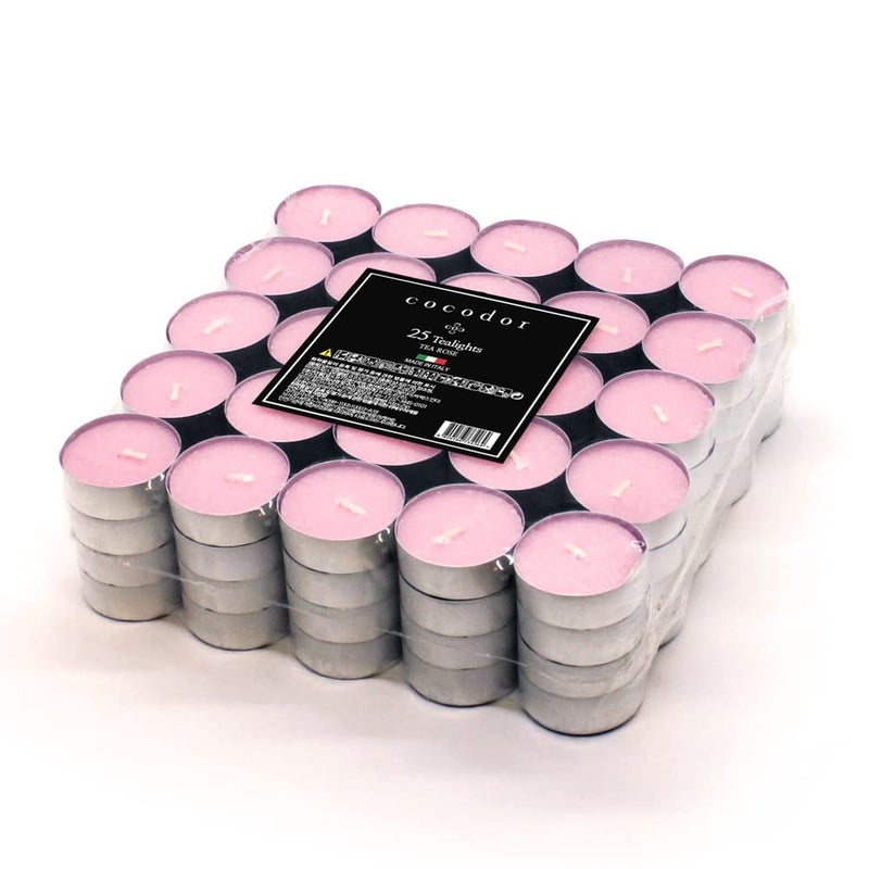 cocodor شموع شاي عطرية كوكودور كوكودور / ورد الشاي / 100 عبوة / وقت احتراق ممتد 4-5 ساعات / مصنوعة في إيطاليا، فتيل قطن، ديكور منزلي معطر، عطر، عيد الأم - Image 2